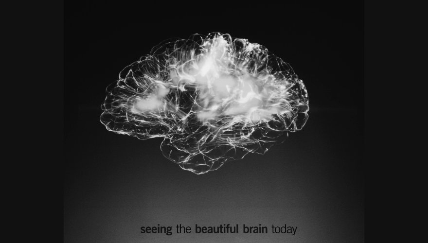 an artistic rendering of a brain with the words "seeing the beautiful brain today"