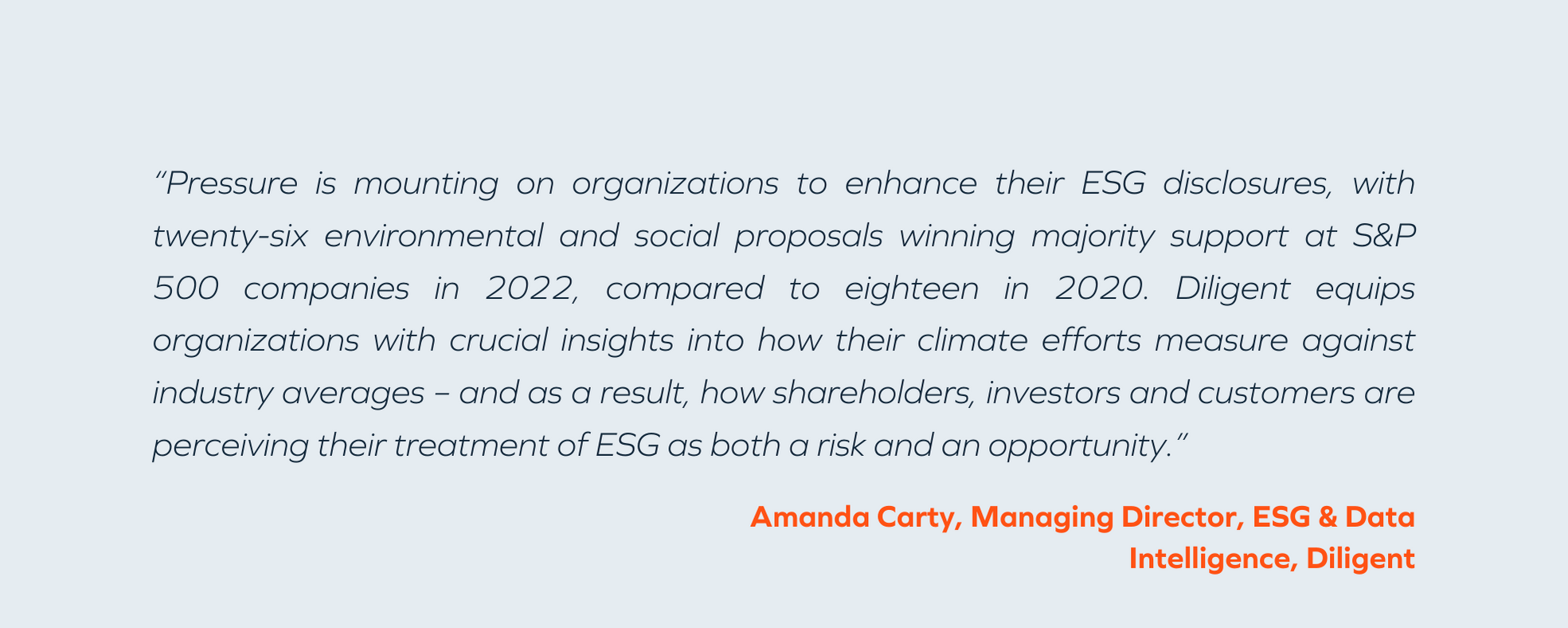 Amanda Carty, Managing Director, ESG & Data Intelligence, Diligent